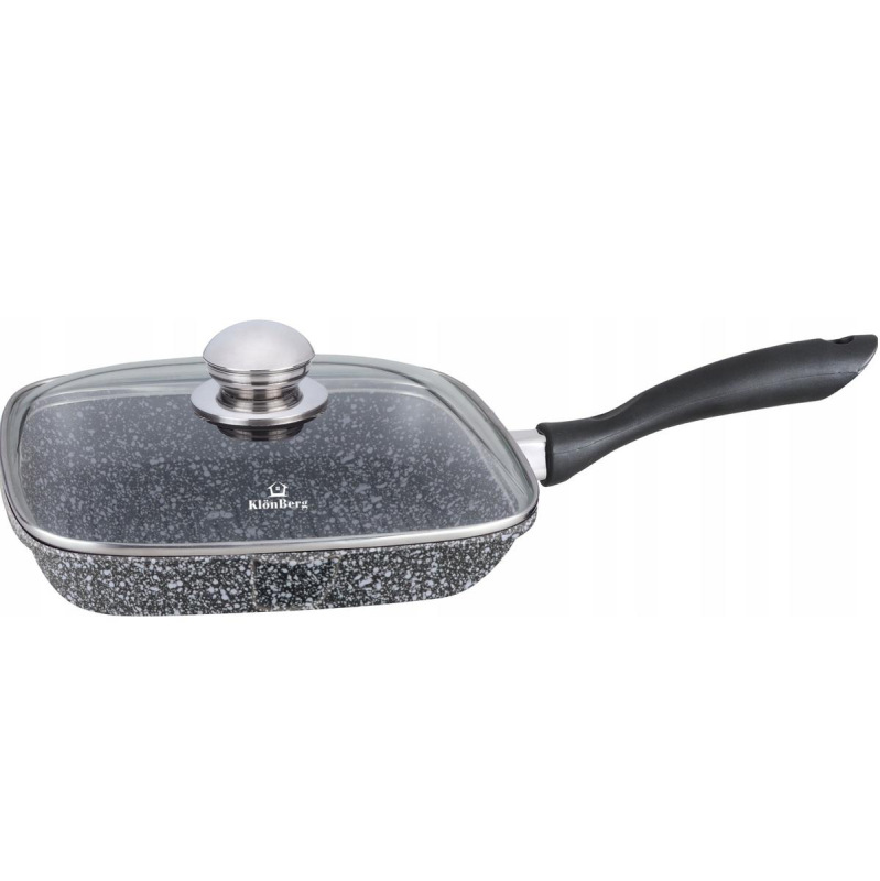 Panvica alu grilovacia s pokrievkou KlonBerg sivá 24x24 cm