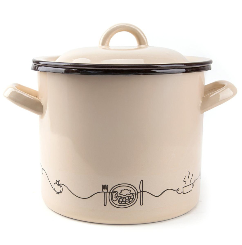 Hrniec smalt + pokr. 25cm/10L dekor Linea