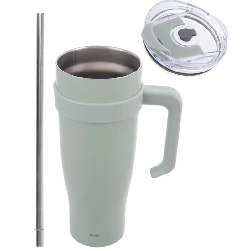 Hrnček TERMO pohár nerez/UH+slamka 1,2 l zelená 2