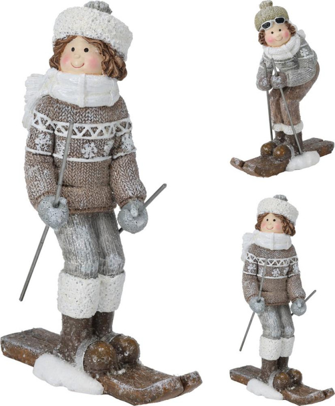 Postavička lyžiar 11x6x16 cm mix
