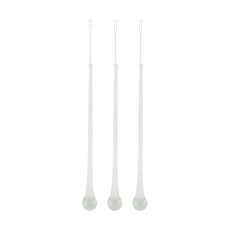Ozdoba závesná cencúle sada 3ks 2x2x25cm sklo transparent