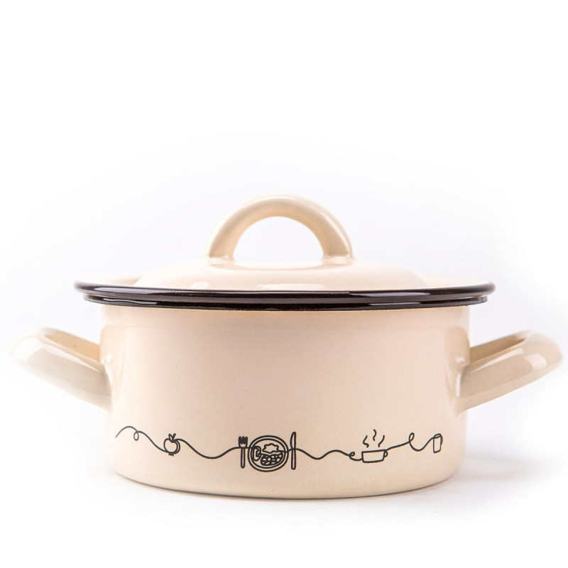 Kastról smalt + pokr. 26cm/6,0L dekor Linea