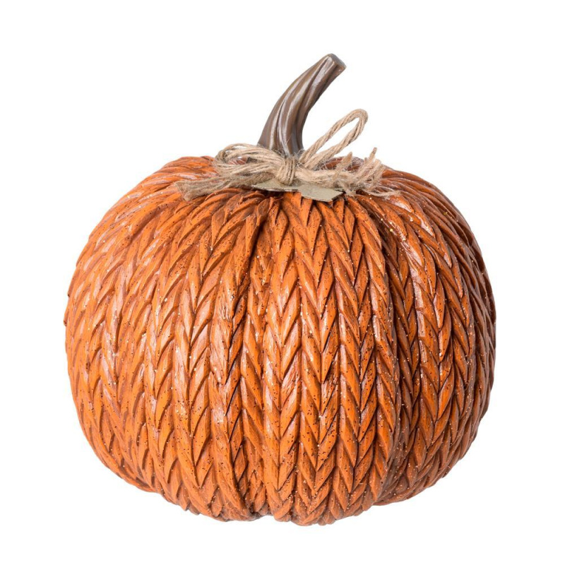 Dekorácia tekvica 20x20x23cm polyres oranžová