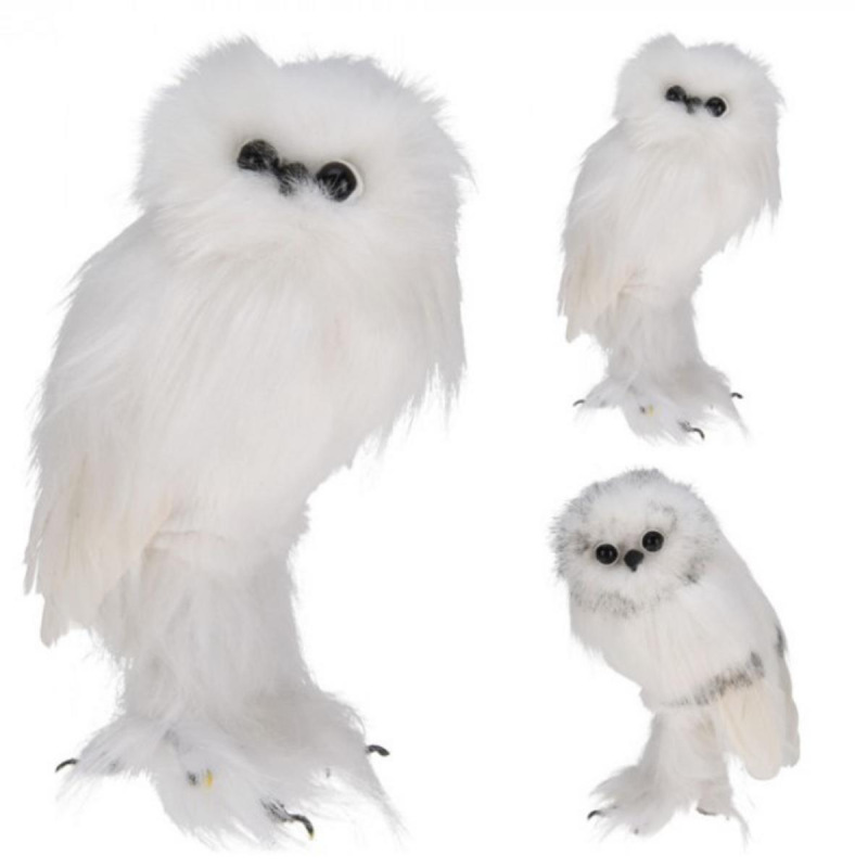 Postavička sova 15x9x18 cm biela mix