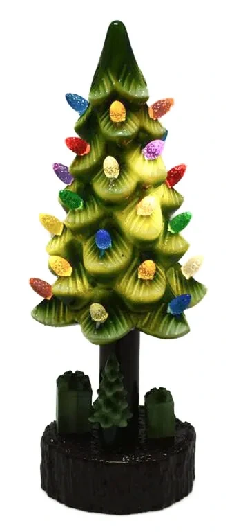 LED vianočný stromček z dreva 11 × 30 cm / natur / na batérie