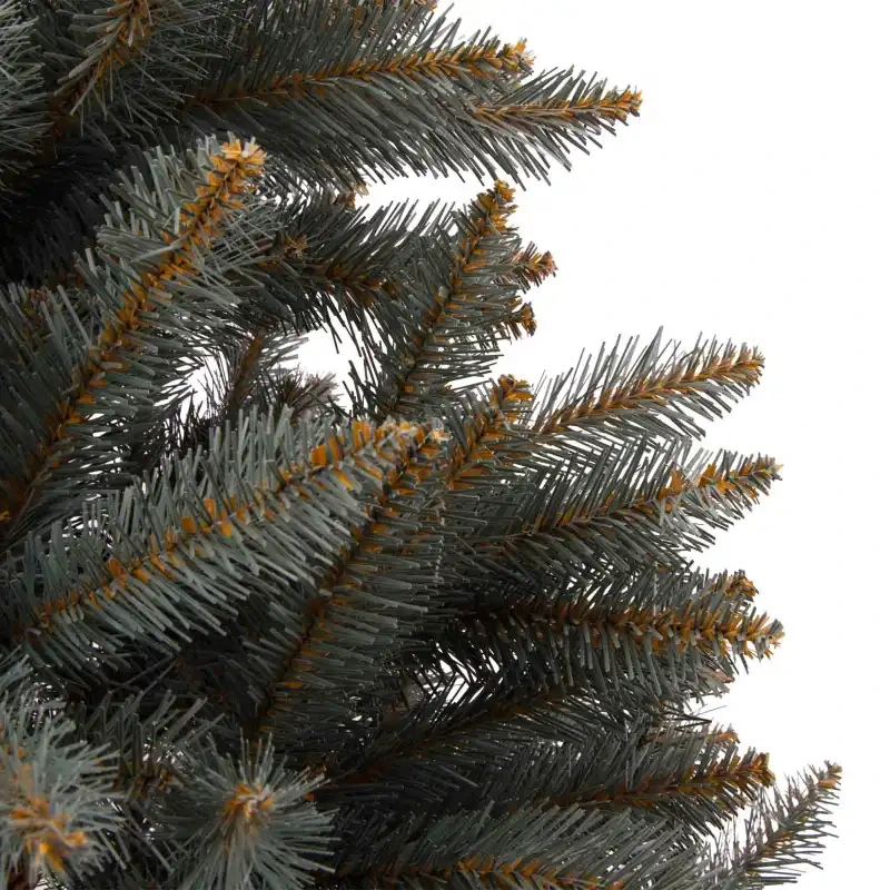 Vianočný stromček strieborný smrek 120 cm – úzky stromček s plastovým stojanom 2