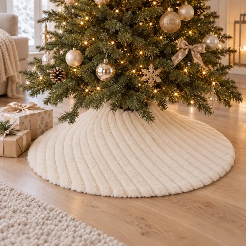 Obal na stojan vianočného stromčeka 90 cm / krémový / polyester 1
