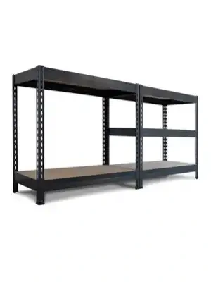 Kovový bezskrutkový regál 180×120×50 cm – 5 políc, nosnosť 300 kg/polica | Regál do dielne 3