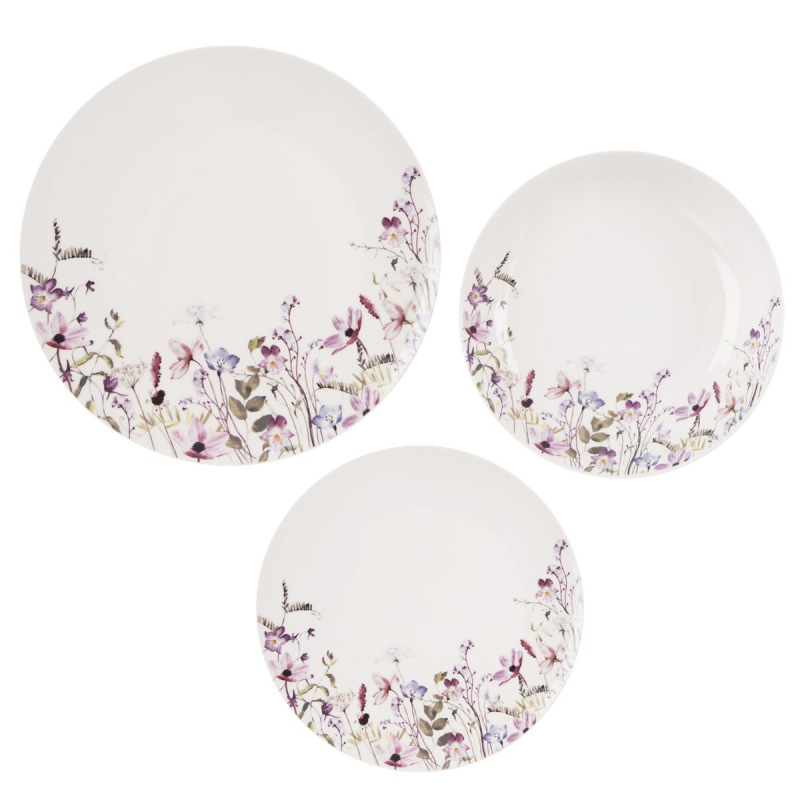 Jedálenská sada LÚKA 18 dielov – porcelánová pre 6 osôb