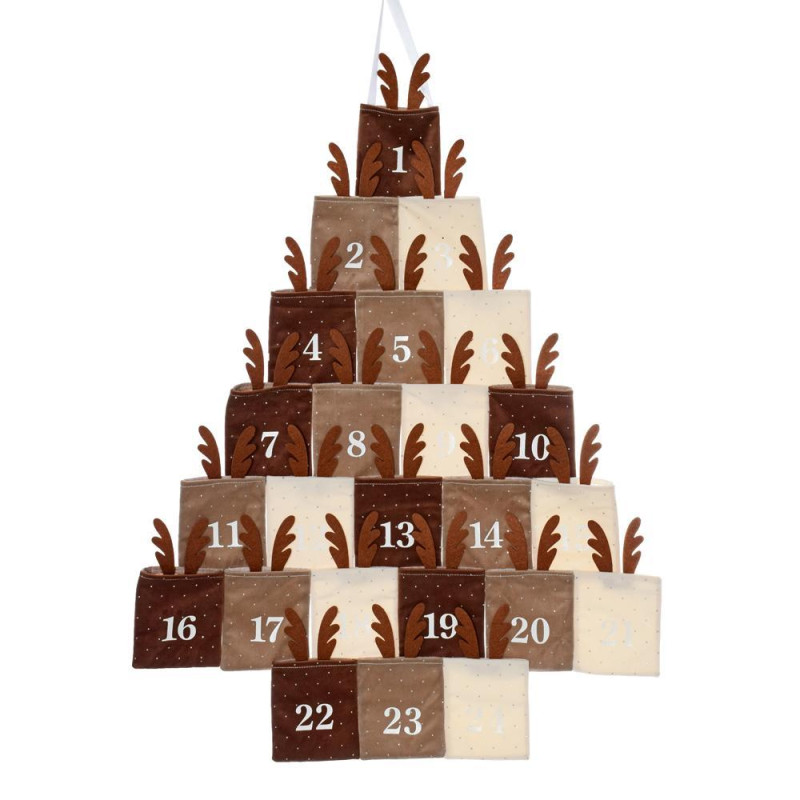 Ozdoba závesná kalendár adventný s parohami polyester