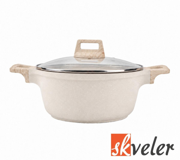 Kastról + pokrievka 24x11cm cream line Skveler
