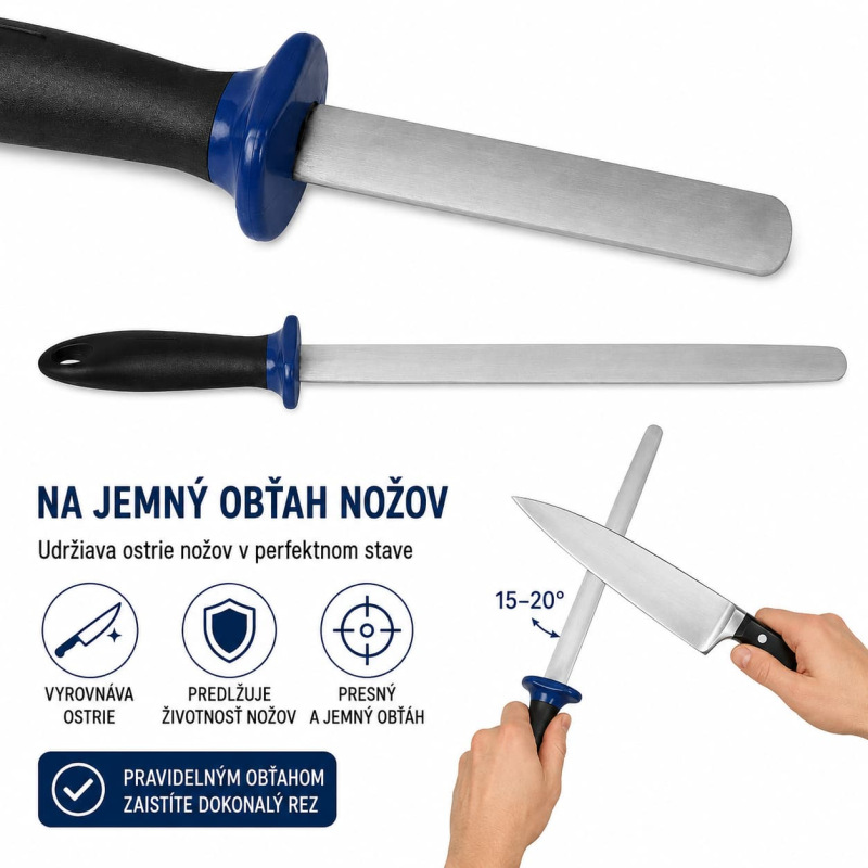 Ocieľka KDS EXTRA FINE 30 cm plochá hladká – na jemný obťah nožov 1