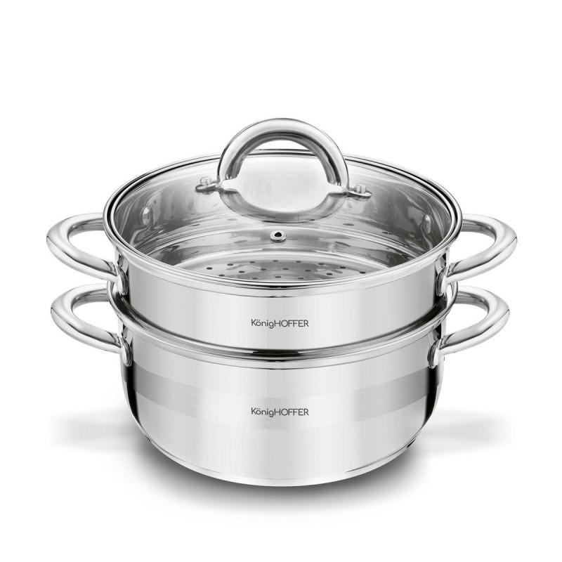 Hrniec naparovací 2,9L, nerez + sklen. pokrievka 6