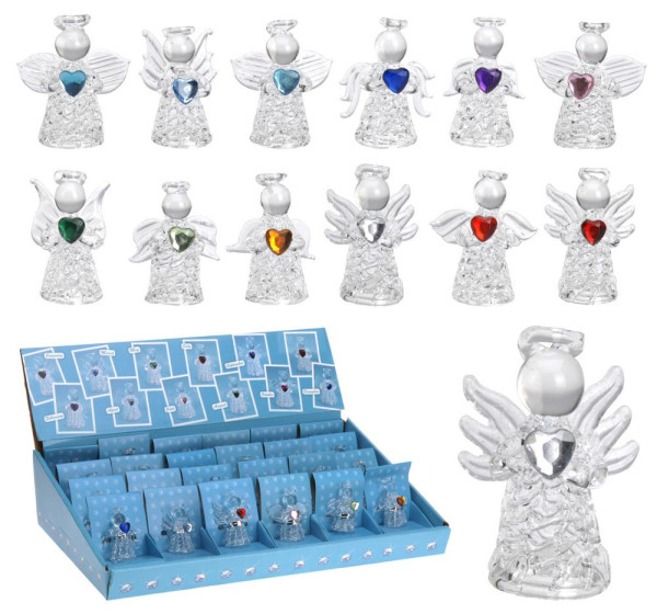 Postavička anjel 2,5x5,2 cm sklo mix