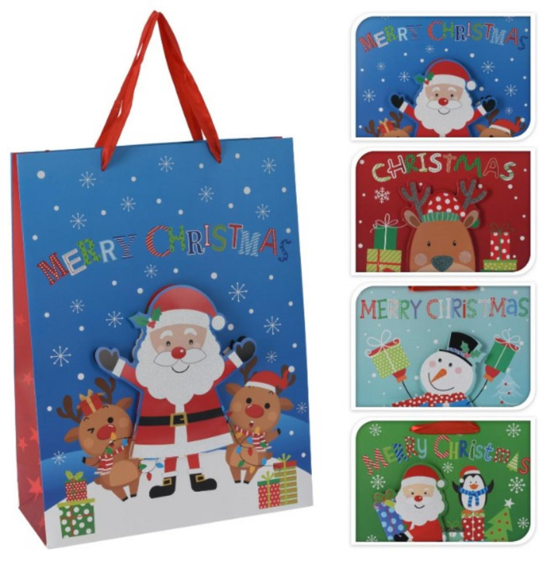 Taška darčeková vianočná stredná mix