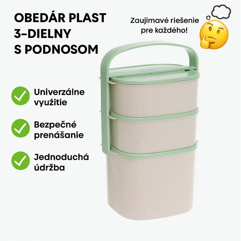 „Obedár – 3-dielny set (1×2 l + 2×1,15 l) s viečkami“ 2