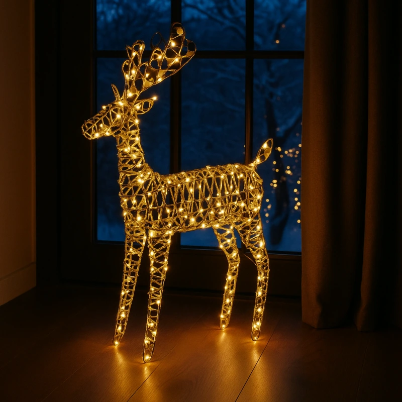 LED Sob 80 cm – 200 mikro LED, zlatý, časovač, adaptér, vonkajší + vnútorný 1