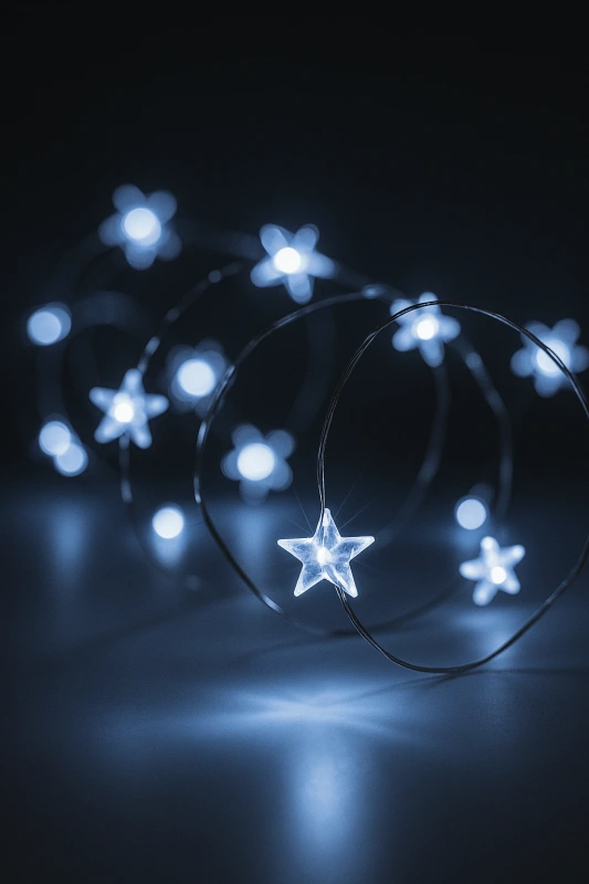 Vianočné LED hviezdy – 20 LED, studená biela, batérie, interiér 2