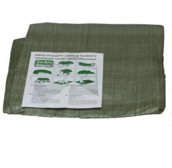 Plachta krycia 6x10 m zelena s okami ŠTANDARD
