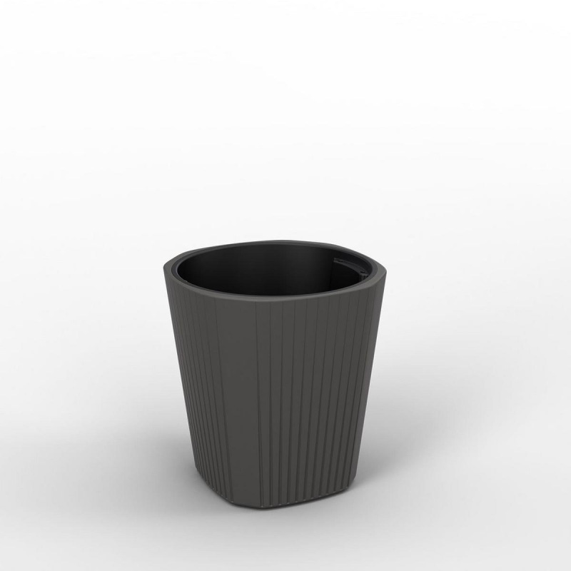 Kvetináč UH o388 mm MUZA antracit výška 407 mm s vložkou