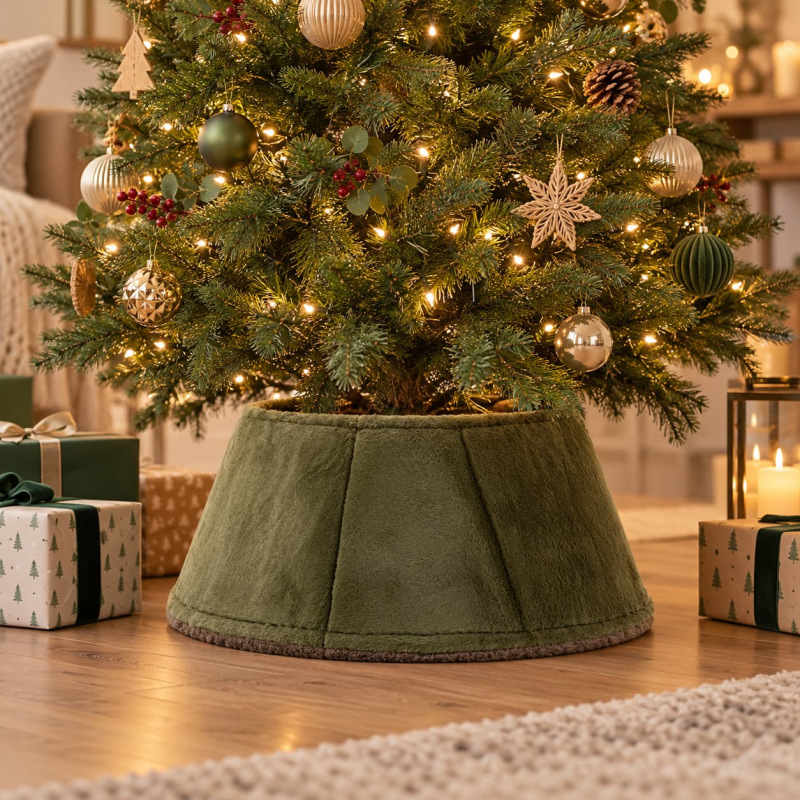 Obal na stojan vianočného stromčeka / 55 × 55 × 23 cm / zelený / polyester 1