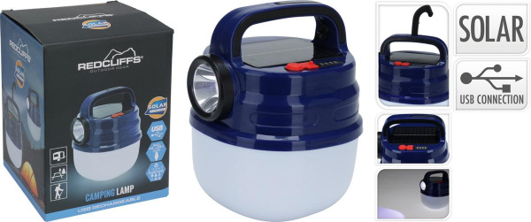 Lampa/svetlo LED 124x159 mm kempovacie solárne dobíjacie