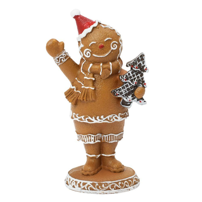 Postavička chlapec perník 16 cm polyrezín hnedý