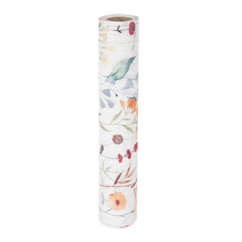 Behúň na stôl 300 × 28 cm / kvety / polyester a bavlna / mix dekorov 4