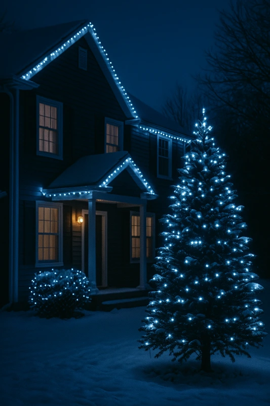 Vianočná LED reťaz 240 LED – studená biela, 18 m, časovač, funkcie, vonkajšie/vnútorné 1