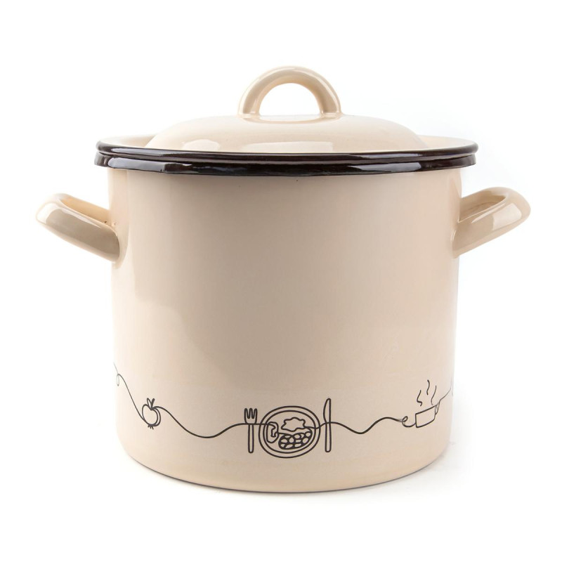 Hrniec smalt + pokr. 23cm/8L dekor Linea