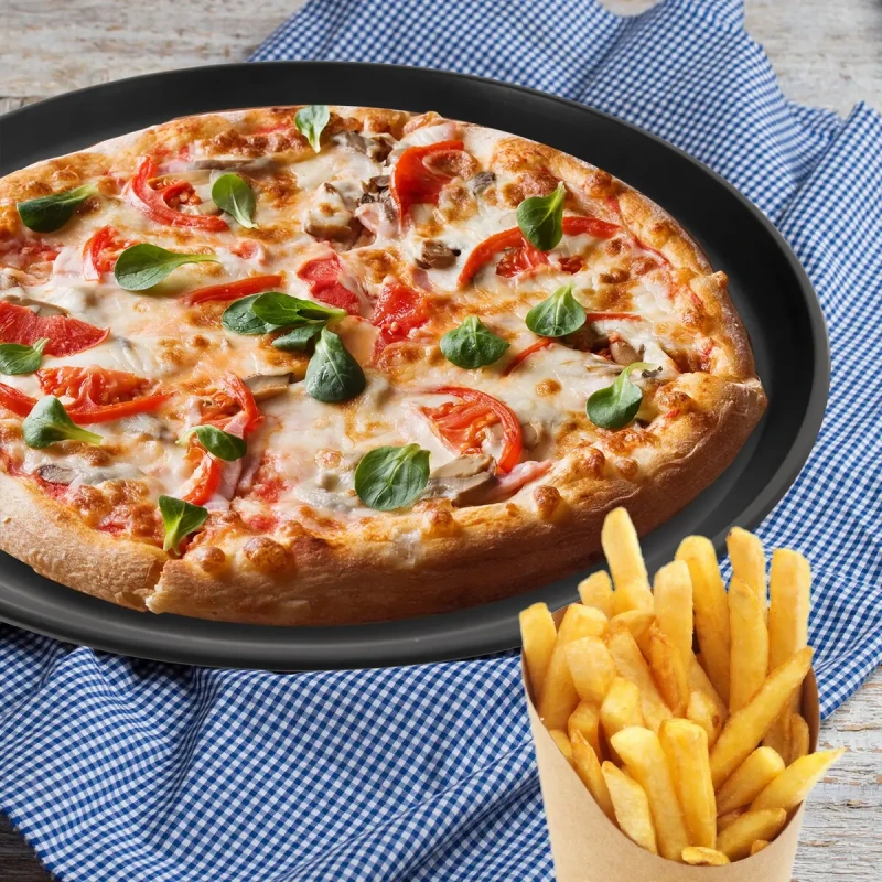 Plech na pizzu Ø 32 cm – plech s nepriľnavým povrchom na pizzu a hranolky 1