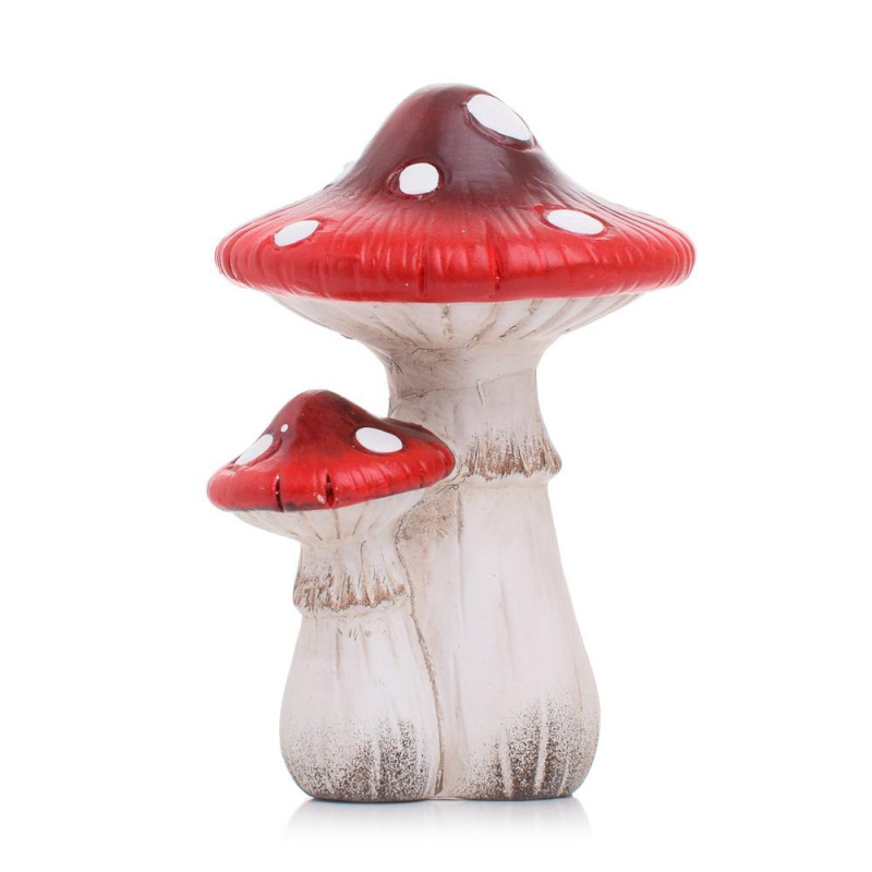 Jesenná dekorácia muchotrávka keramika 8x8x12 cm červeno-biela