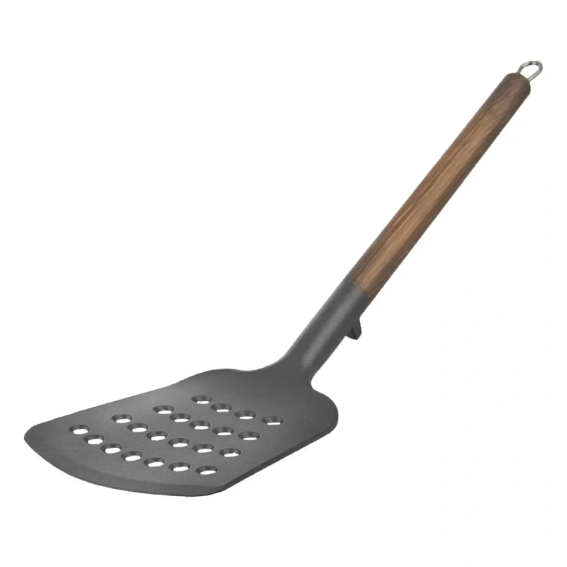 Obracačka WOODEN s otvormi 34,5 cm – teplovzdorná kuchynská obracačka s dekorom dreva 1