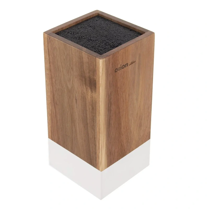 Stojan na nože WHITELINE – drevo a biele štetiny (10 × 10,5 × 23 cm) 2