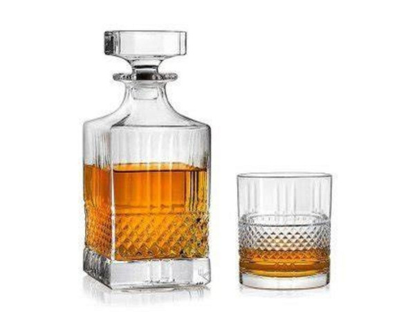 Pohár na whisky + fľaša 6ks BRILLANTE