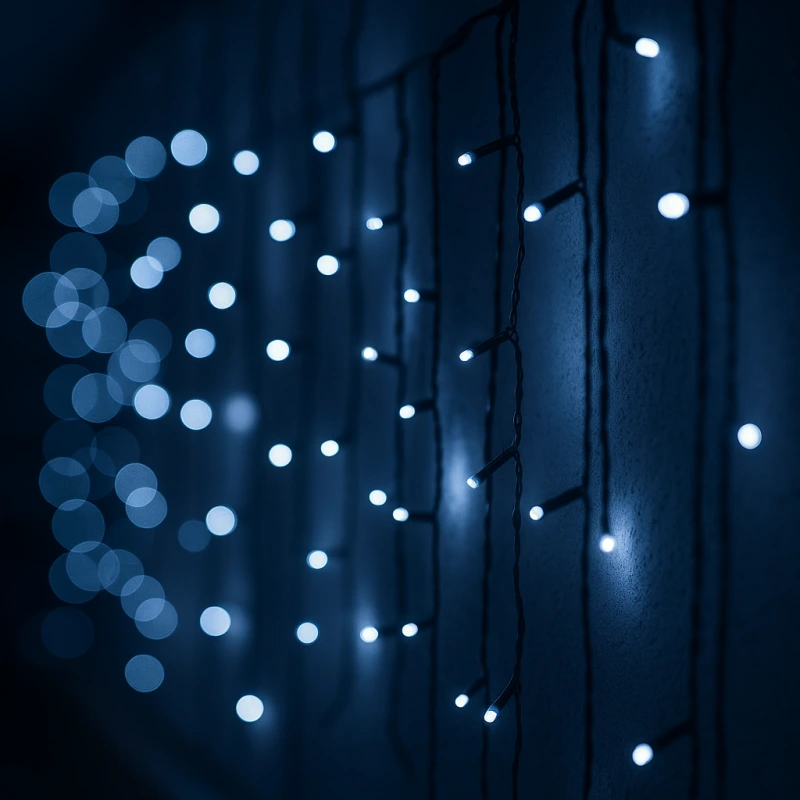 Vianočné LED cencúle 360 LED studená biela – 12 m, časovač, exteriér/interiér 1