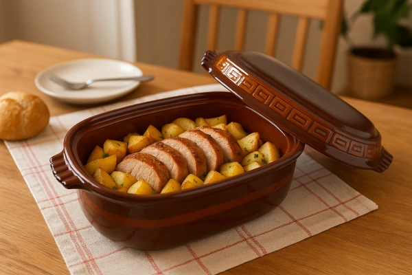 Keramický glazovaný pekáč 6 l – veľký pekáč na pečenie a zapekanie 2