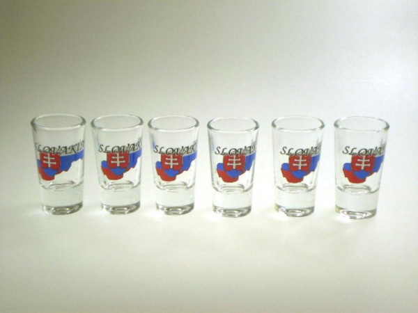 Pohár 25ml štamprlík 6ks SLOVAKIA