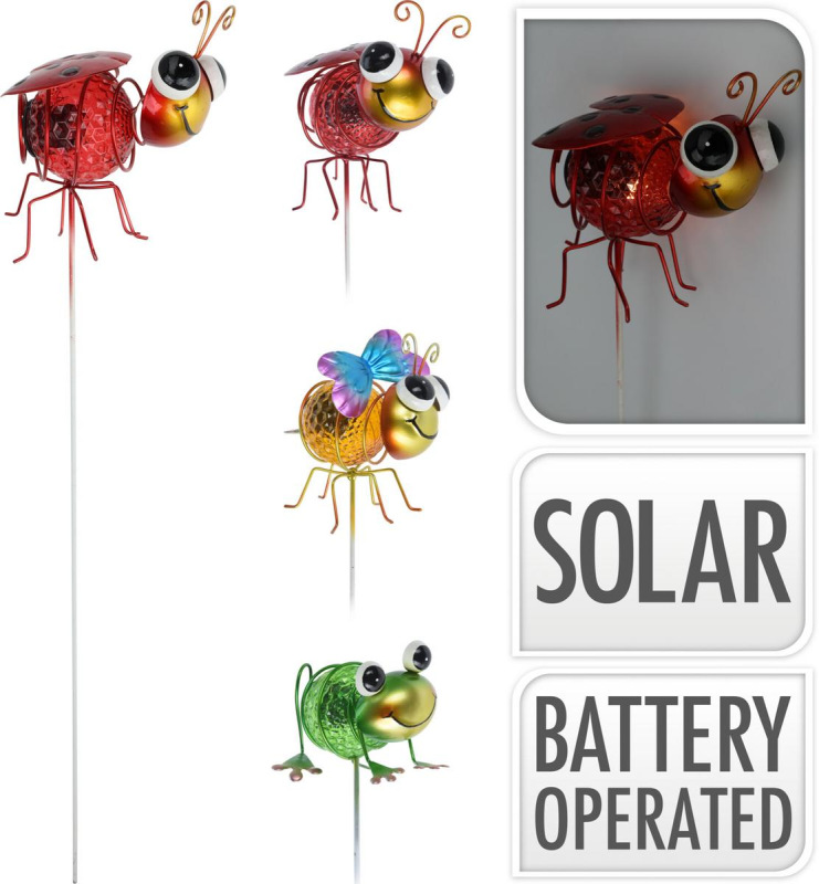 Dekorácia zapichovacia hmyz solar 60 cm mix