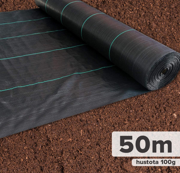 Tkaná podkladová textília GARDENKUS KLC 1,6 × 50 m čierna 100 g/m²