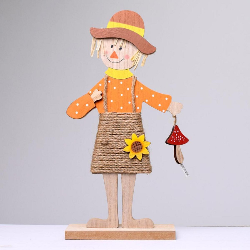 Jesenná postavička strašiak dievča 16x5,5x31 cm