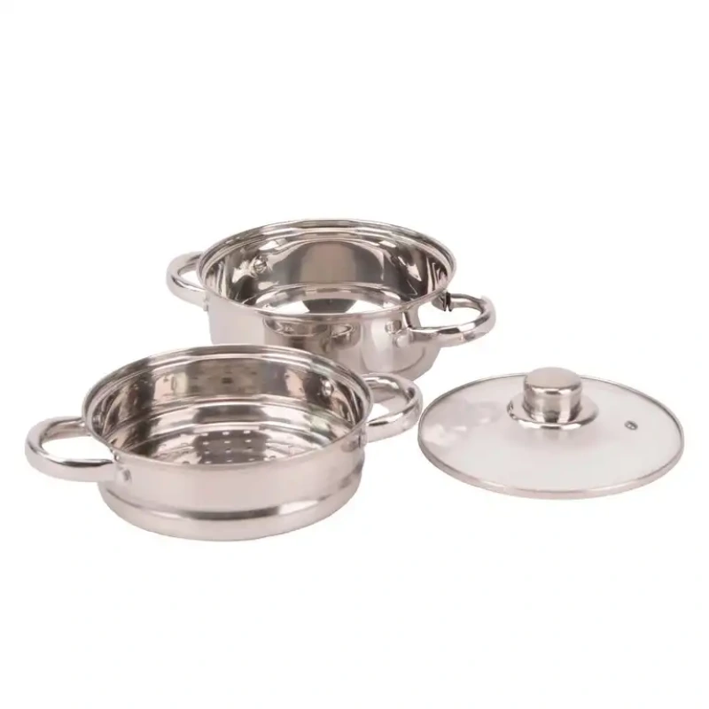 Naparovací hrniec 2 l – nerezový hrniec so sklenenou pokrievkou a naparovacou vložkou 1