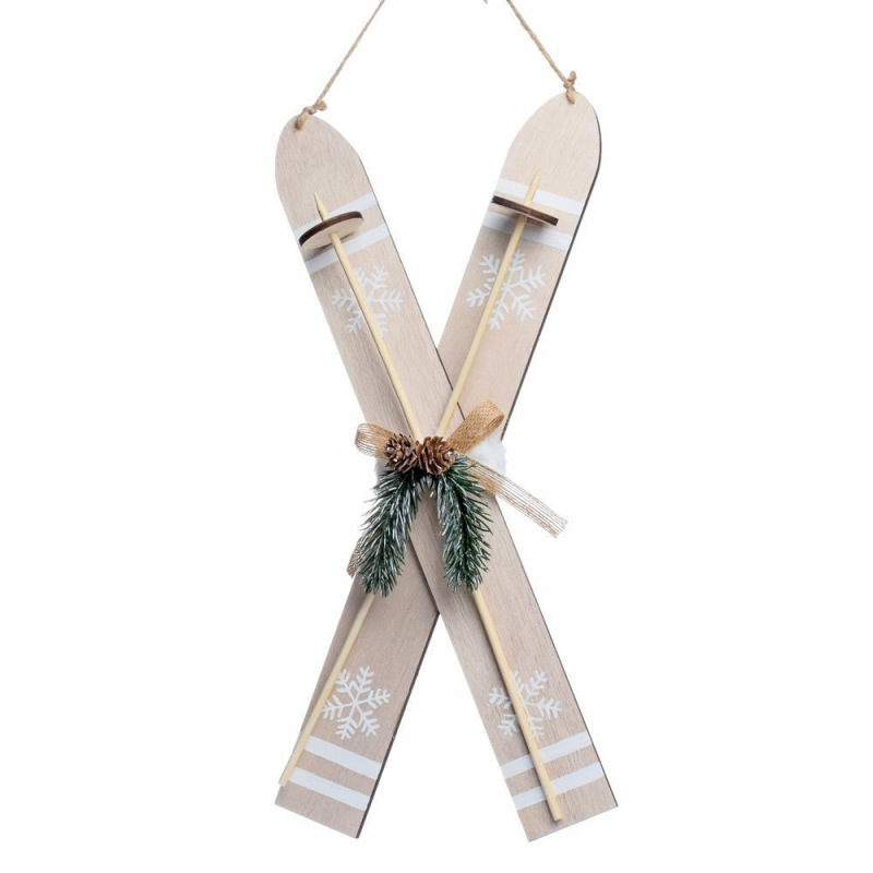 Ozdoba závesná lyže 42x5,5x20 cm drevo natur