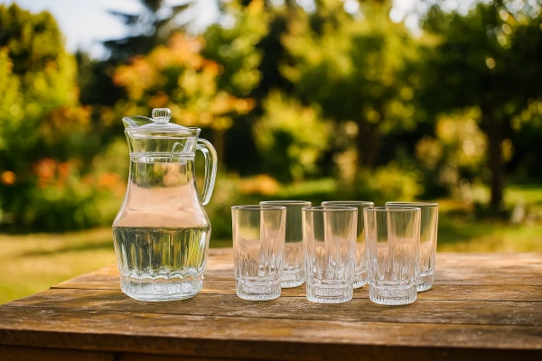 Džbán 1,8 l + 6x pohár 270 ml do 50°C LANCIER sklo 2