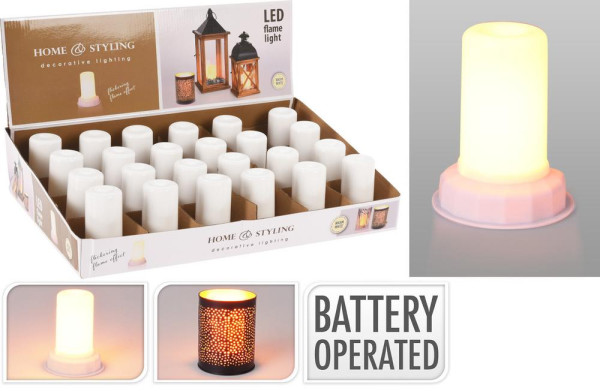 Sviečka vklad LED teplé biele 7,5x7,5x9 cm baterky