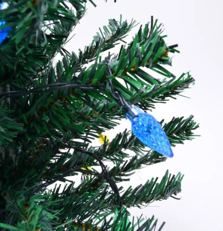 Umelý vianočný stromček 98 cm / 20 LED / teplá biela / na batérie / vnútorný aj vonkajší 5