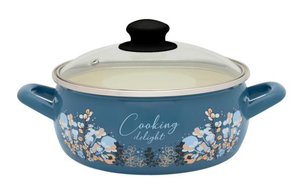 Kastról smalt + pokr. 16cm/1,5L dekor Cooking delight