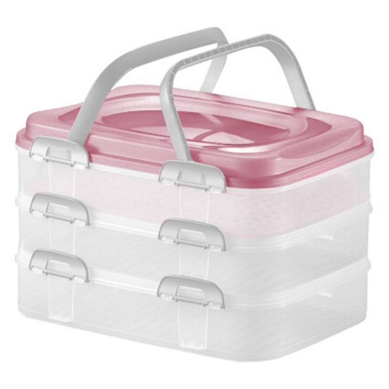 Dóza na potraviny/box UH 28x38cm piknik 3 poschodová s úchytmi