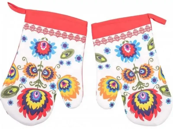 Chňapka kuchynská, motív folklór,2ks/sada s magnetem KLC 3