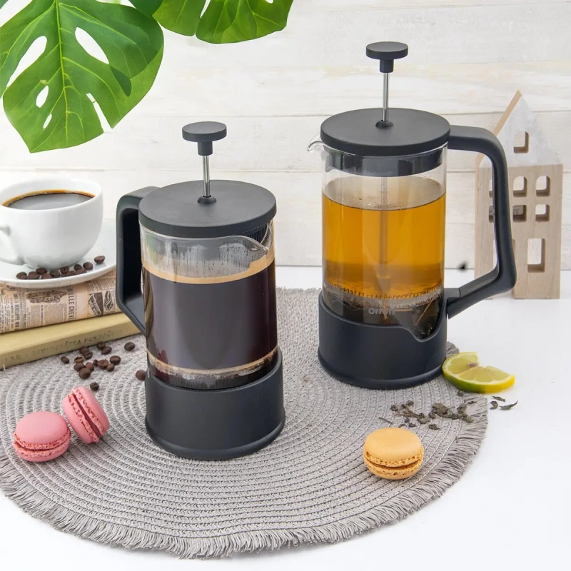 French press BLACK 1 l – sklenená kanvica so sitkom na kávu a čaj 1